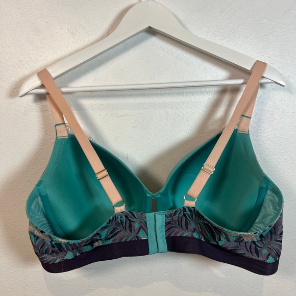 Third Love Lace Full Coverage Bra Size 42D Teal Floral Print Adjustable - Picture 5 of 7